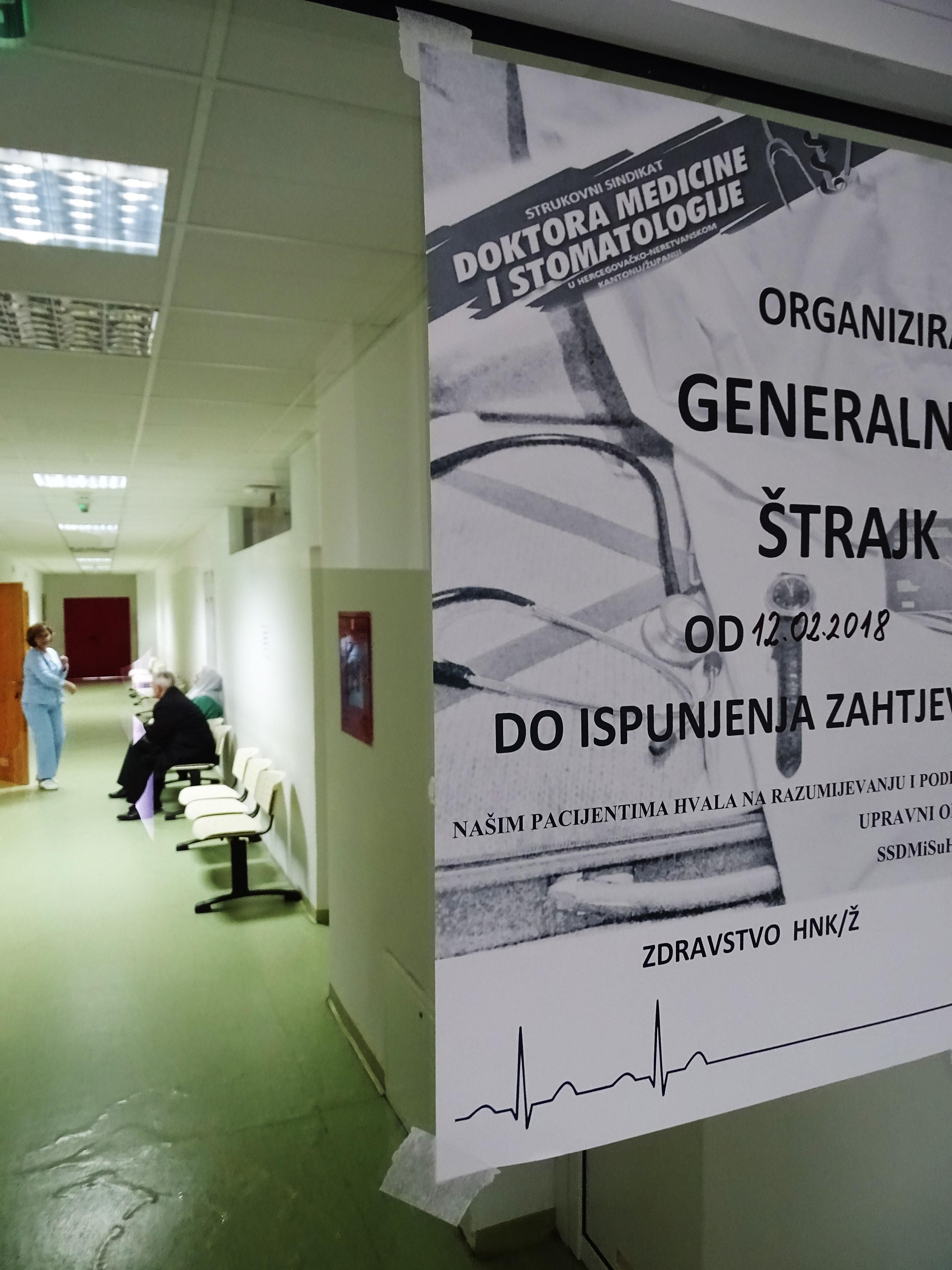 Doktori medicine i stomatologije HNK stupili u generalni štrajk