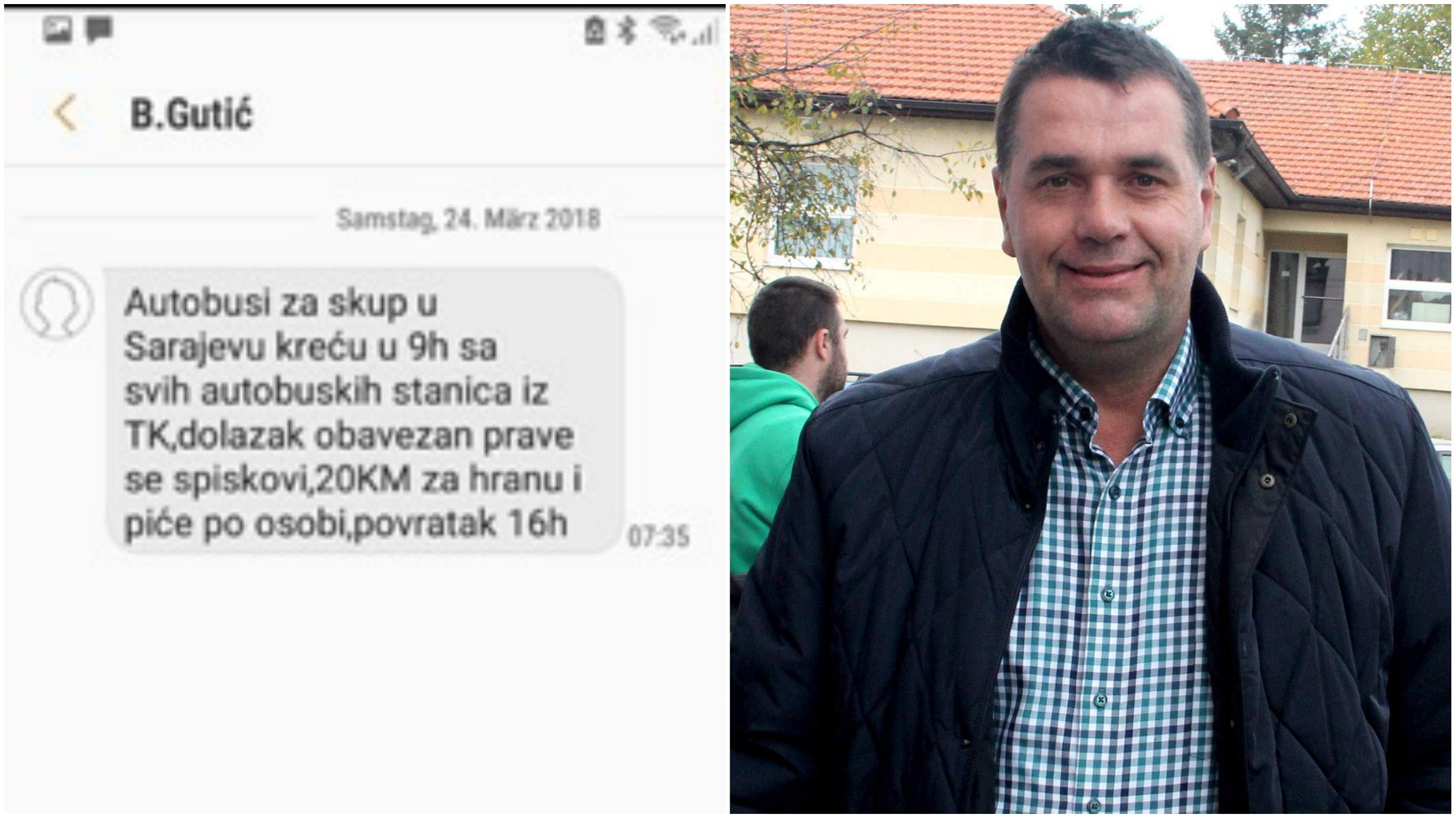 Smijenjeni Gutić naređuje i daje novac za dolazak na skup