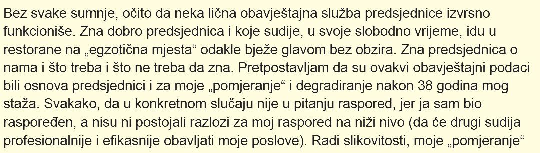 Faksimil pisma koje je sudija Crnjak poslao kolegama, a u kojem se govori o tome da je sve znala o sudijama - Avaz