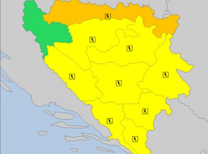 U BiH na snazi žuti meteoalarm zbog pljuskova i grmljavine