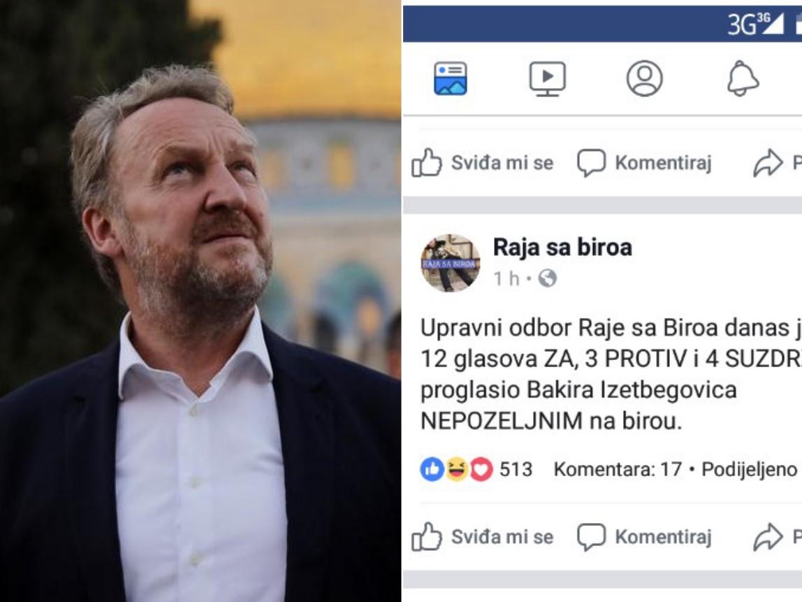 Upravni odbor Raje sa biroa proglasio Bakira Izetbegovića nepoželjnim na birou