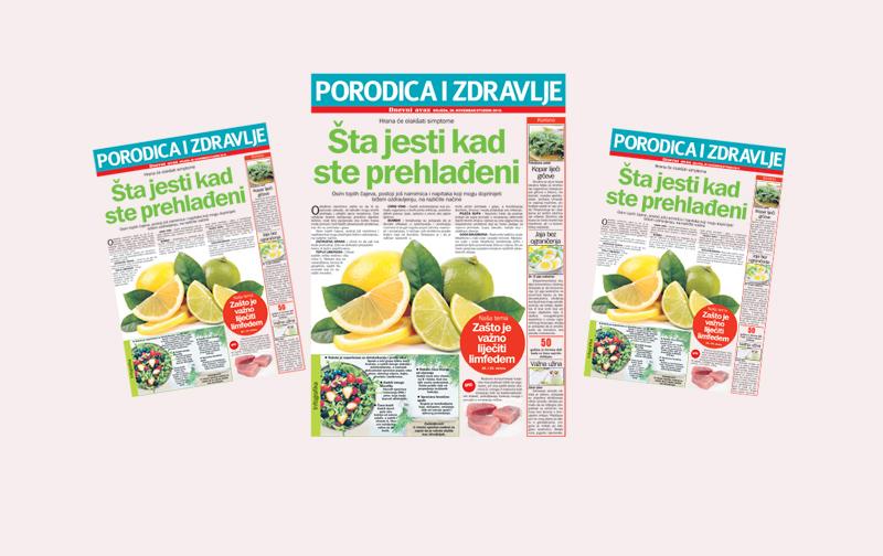 Srijedom u "Dnevnom avazu" magazin "Porodica i zdravlje": Šta jesti kad ste prehlađeni