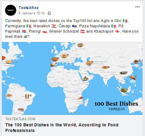 Listu objavila internetska stranica Taste Atlas - Avaz