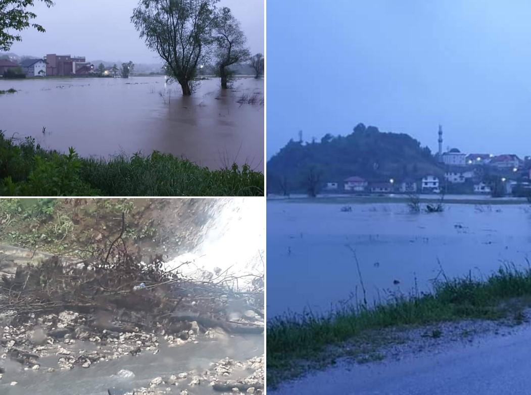 U Bihaću poplavljene ceste i desetak kuća, u Cazinu stavljaju vreće s pijeskom zbog izlijevanja Mutnice