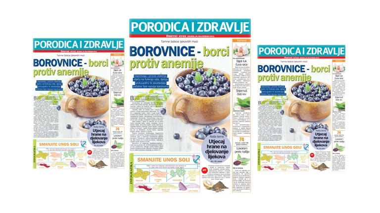 Srijedom u "Dnevnom avazu" magazin "Porodica i zdravlje": Borovnice - borci protiv anemije