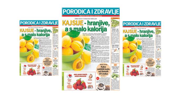 Srijedom u "Dnevnom avazu" magazin "Porodica i zdravlje": Kajsije-hranjive, a s malo kalorija