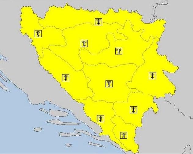 Aktiviran žuti meteoalarm za cijelu BiH - Avaz