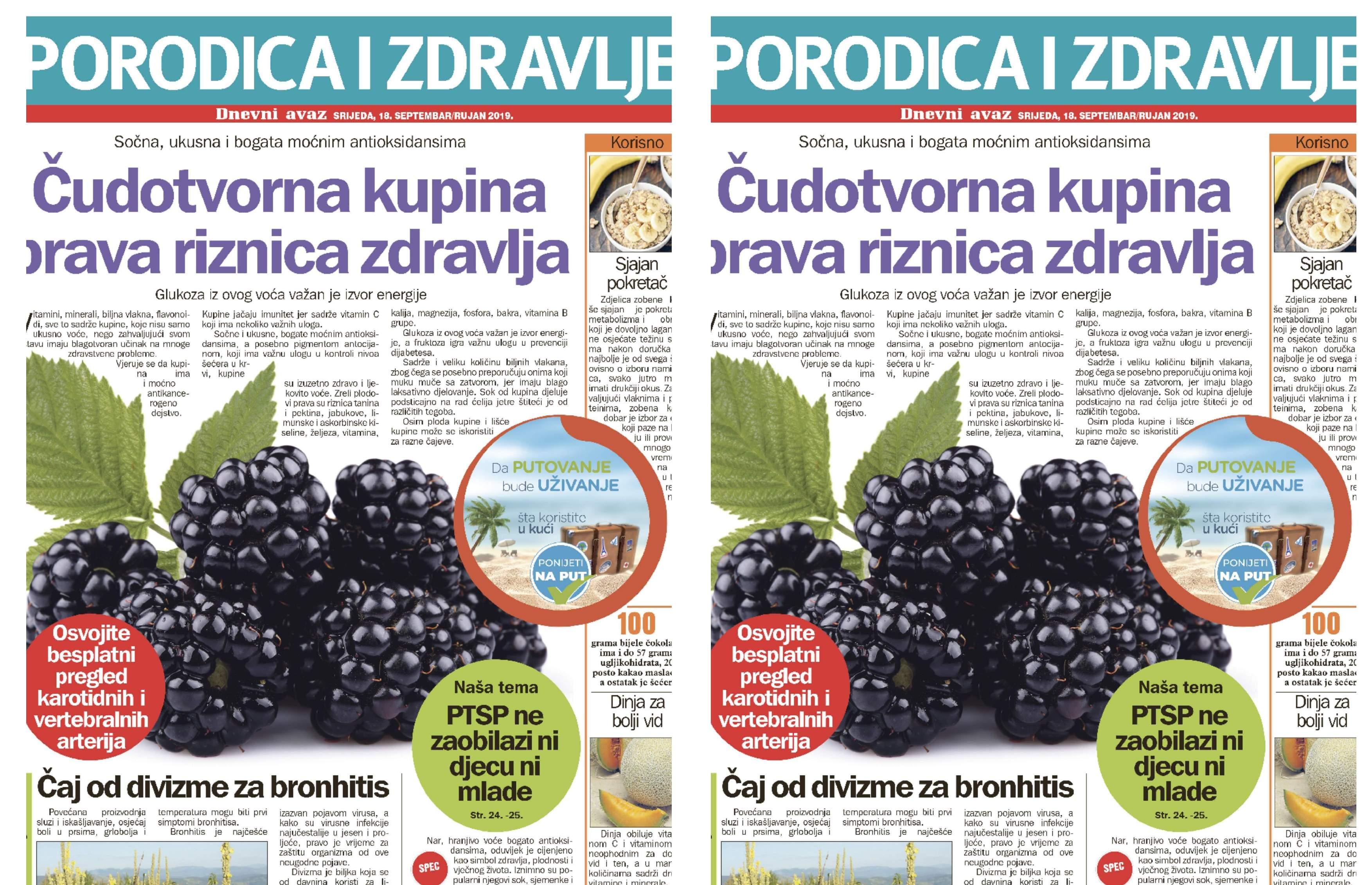 Srijedom u “Dnevnom avazu” magazin “Porodica i zdravlje”: PTSP ne zaobilazi ni djecu ni mlade