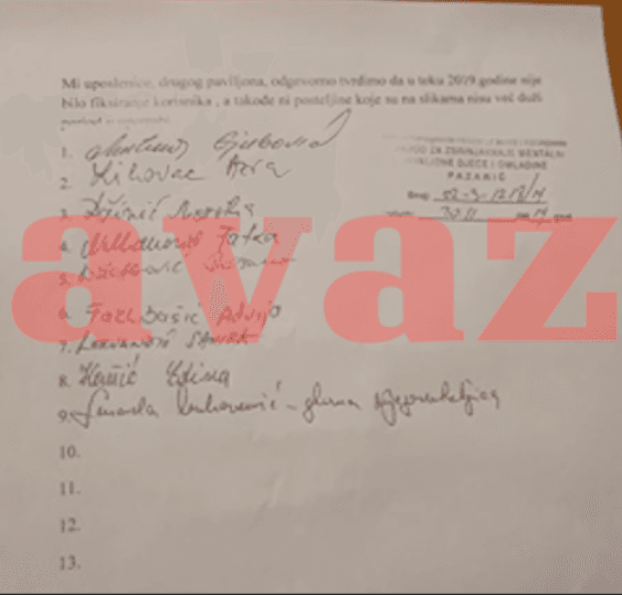 Faksimil izjave uposlenica Zavoda "Pazarić" - Avaz