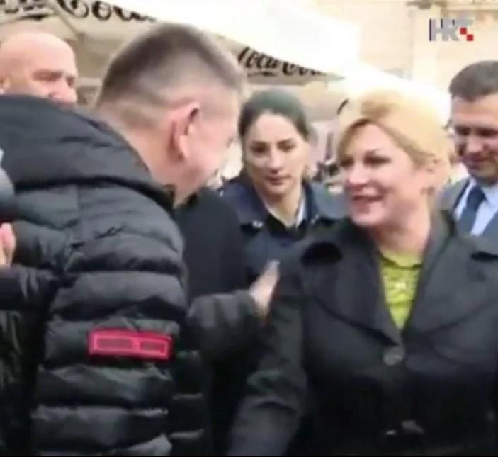 Muškarac dirao Kolindu, njena tjelohraniteljica munjevito reagirala: HRT objavio video, ali je onda snimak nestao