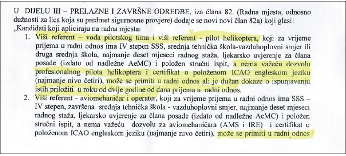 Faksimil izmjena i dopuna Pravilnika MUP-a KS, koji pokazuje šta trebaju ispunjavati kandidati - Avaz