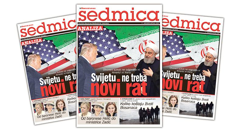 Sutra prilog "Sedmica": Otvoreni sukob ne odgovara ni SAD ni Iranu: Svijetu ne treba novi rat