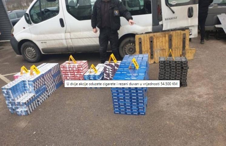 Kontrola kod Ustikoline: Oduzeti duhan i cigarete vrijedni 54.500 KM