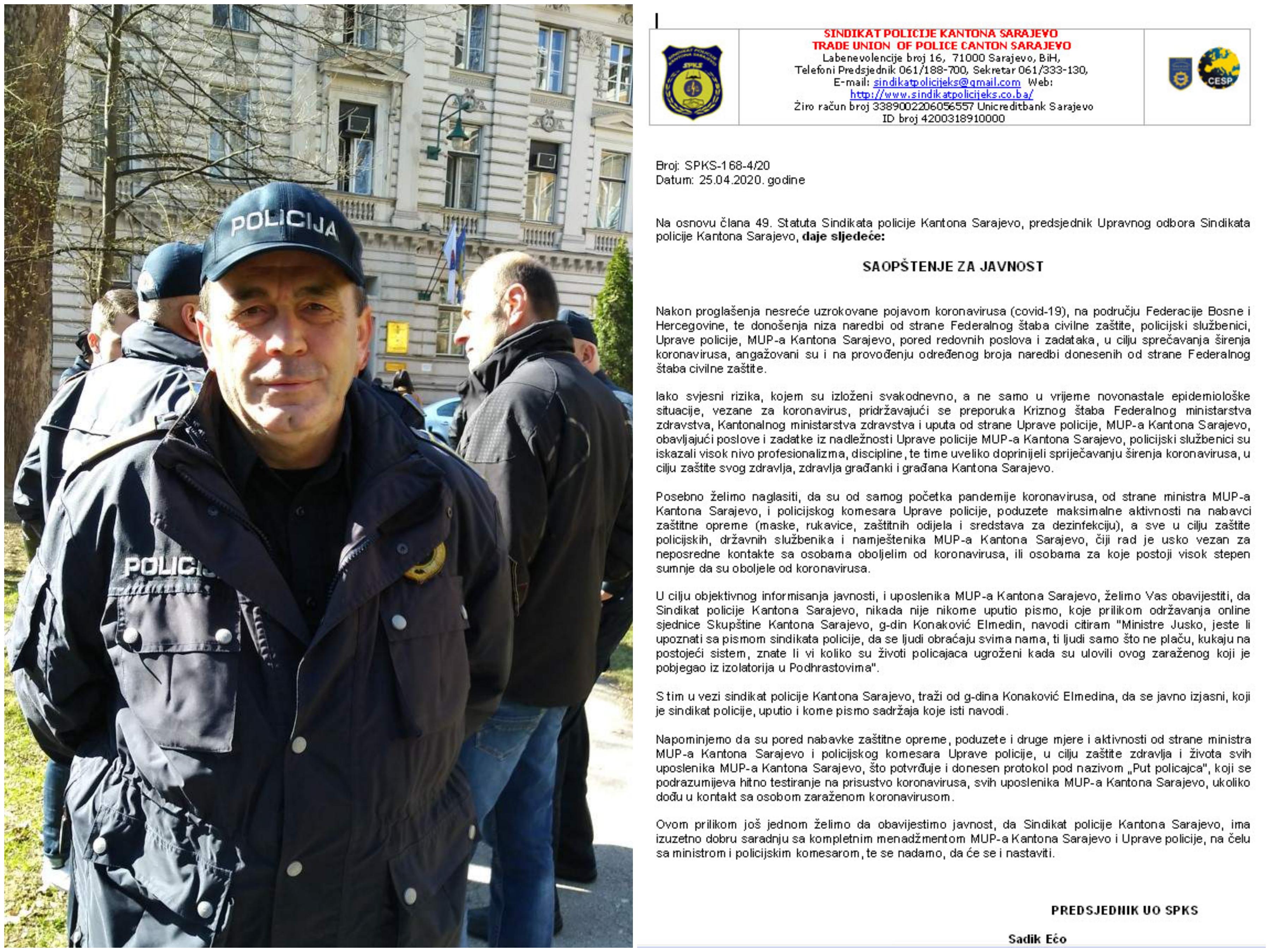 Sindikat policije se oglasio saopćenjem - Avaz