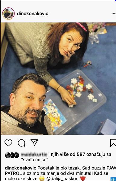 Konaković sa suprugom 27. marta, kada je pandemija krenula, slaže puzzle - Avaz