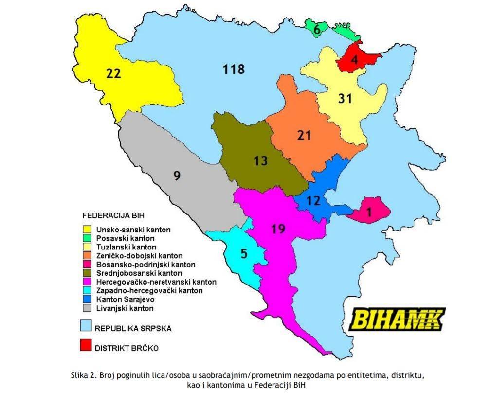 Mapa najopasnijh puteva - Avaz