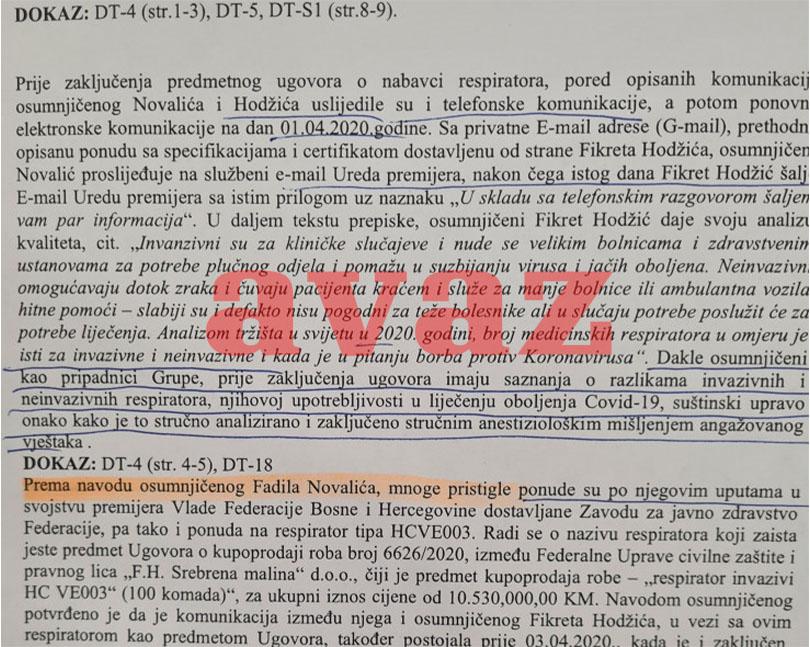 Faksimil Tužilaštva BiH: Hodžić poslao mail na Ured, uz prethodan dogovor s Novalićem - Avaz