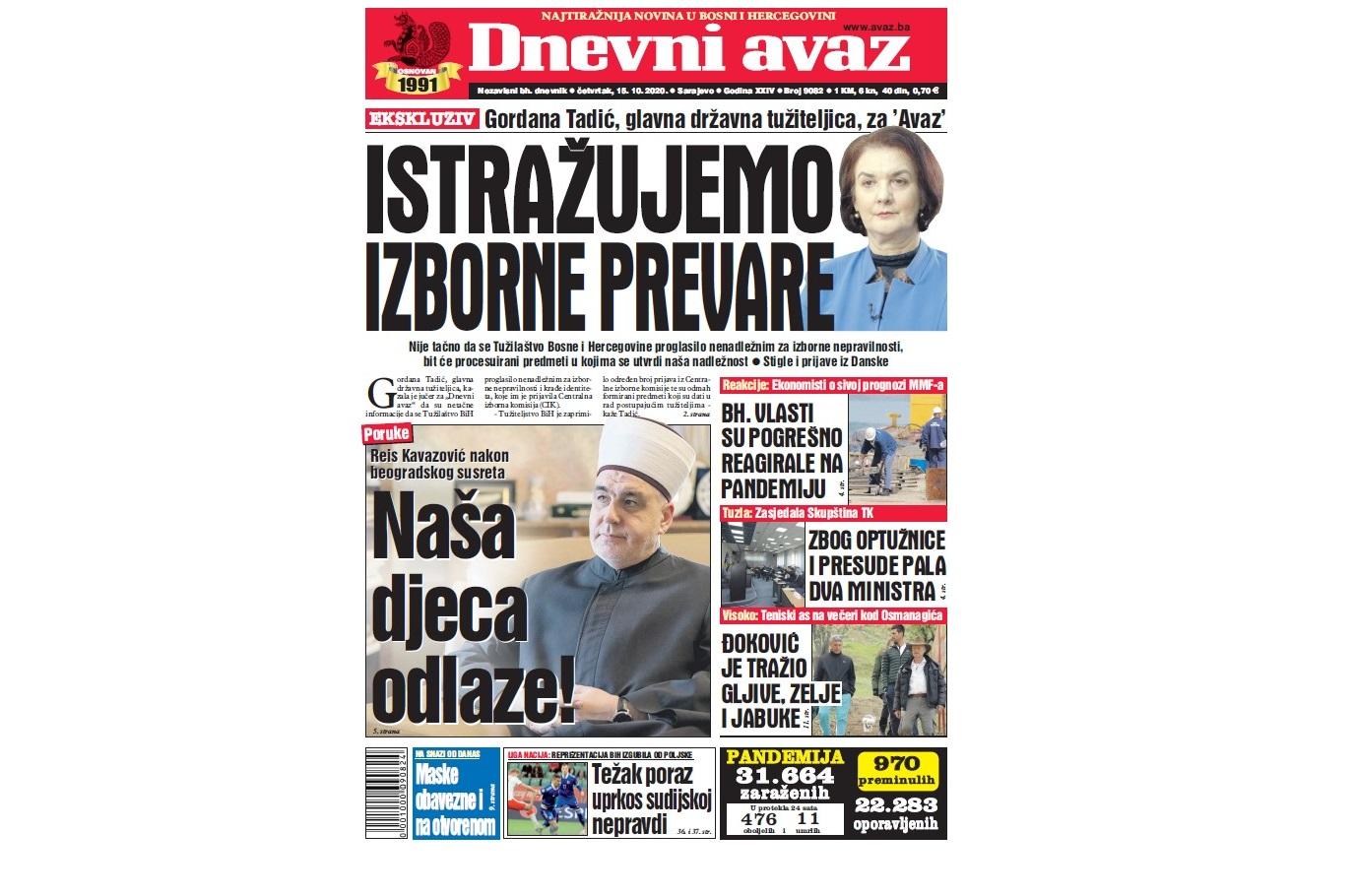 Danas u "Dnevnom avazu" čitajte: Istražujemo izborne prevare