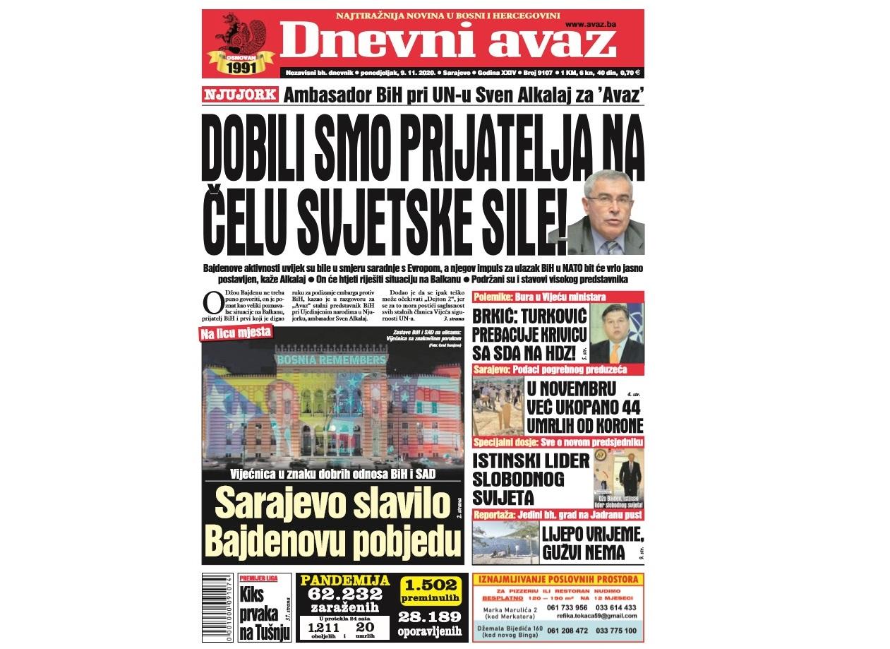 Danas u "Dnevnom avazu" čitajte: Dobili smo prijatelja na čelu svjetske sile!