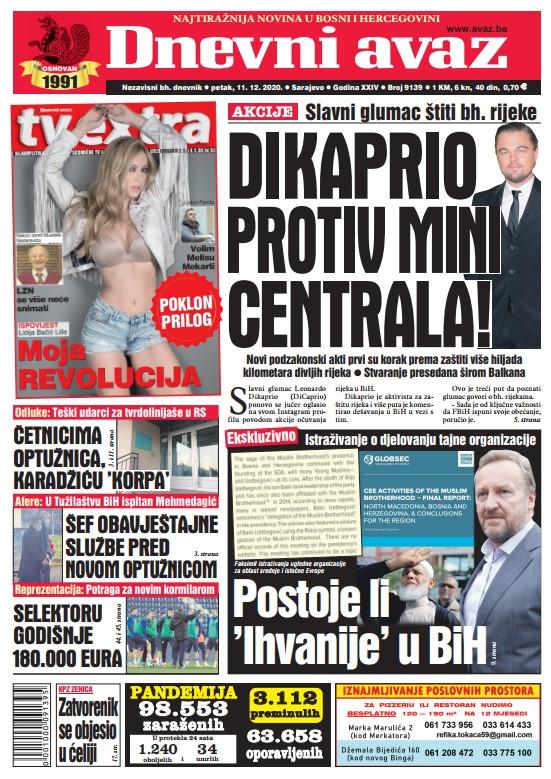 Današnja naslovna strana "Dnevnog avaza" - Avaz