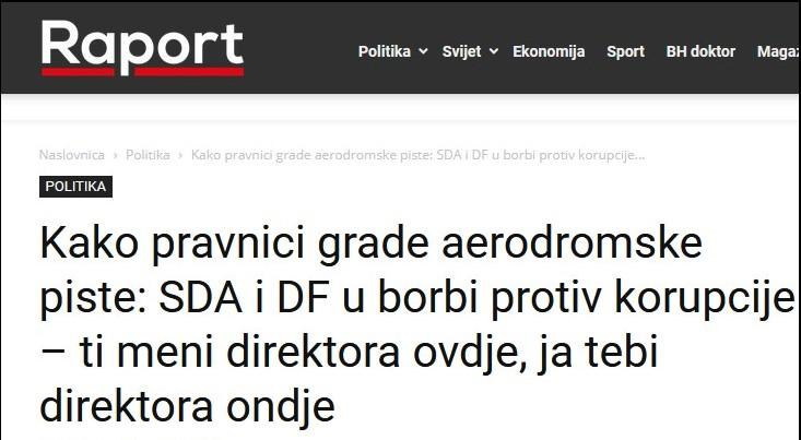 Kako pravnici grade aerodromske piste: SDA i DF u borbi protiv korupcije – ti meni direktora ovdje, ja tebi direktora ondje