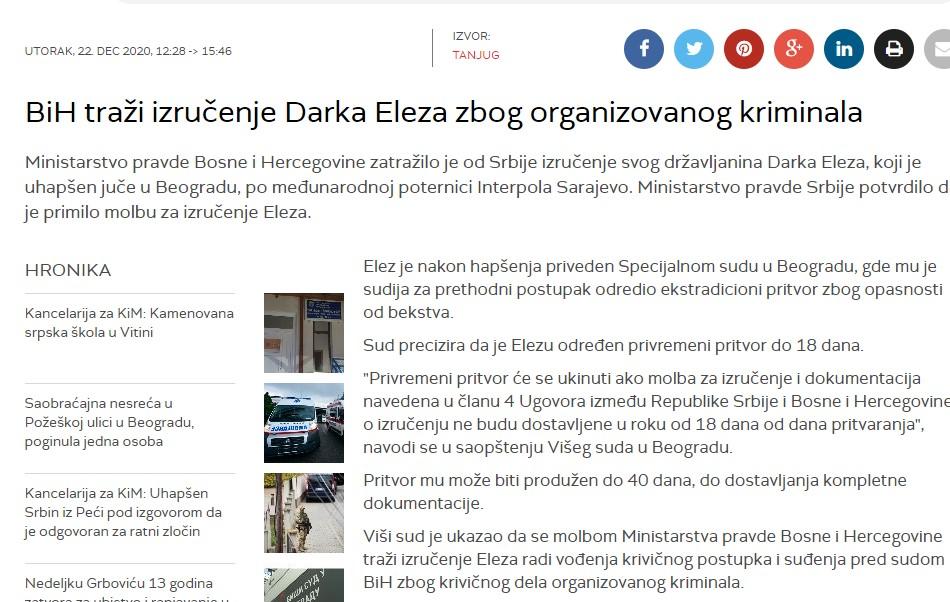 Elez se našao na naslovnicama svih medija - Avaz