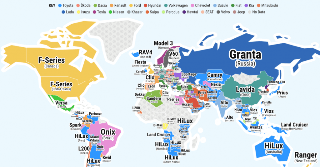 Najprodavaniji automobili po zemljama - Avaz