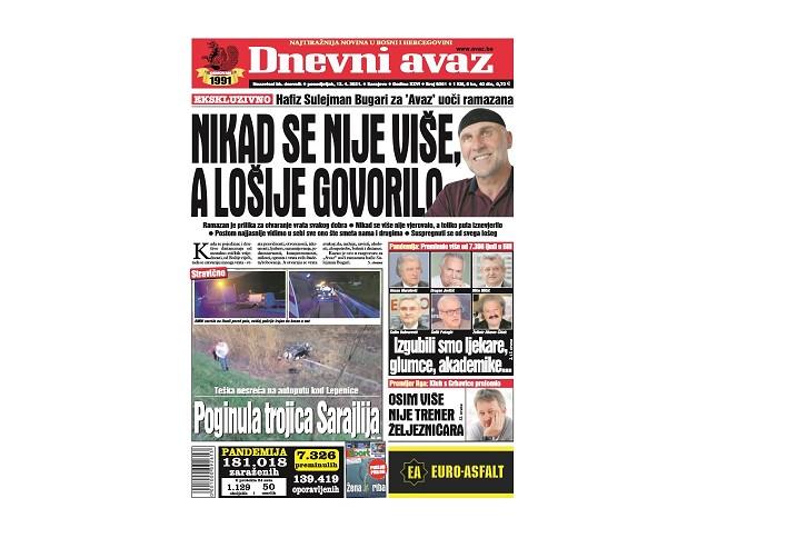 Danas u "Dnevnom avazu" čitajte: Nikad se nije više, a lošije govorilo