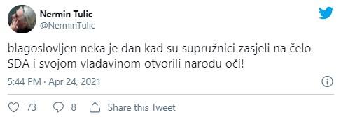 Status Nermina Tulića na Twitteru - Avaz