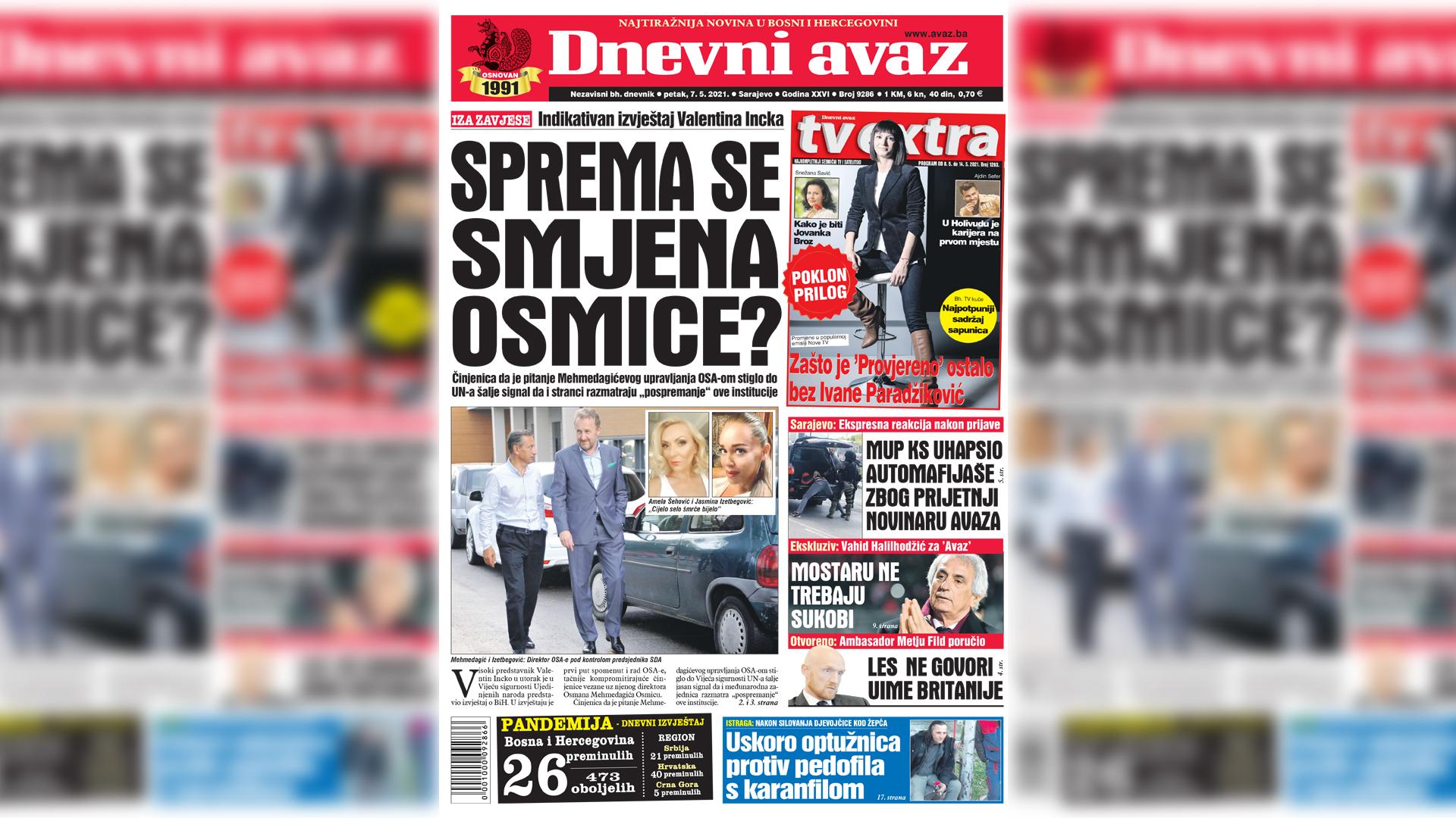 Danas u "Dnevnom avazu" čitajte: Sprema se smjena Osmice?