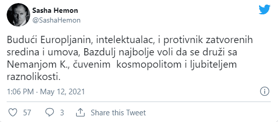 Objava na Twitteru - Avaz