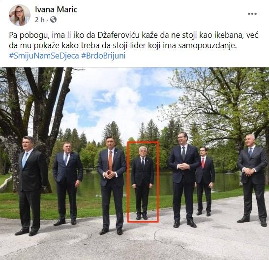 Objava Ivane Marić na Facebooku - Avaz