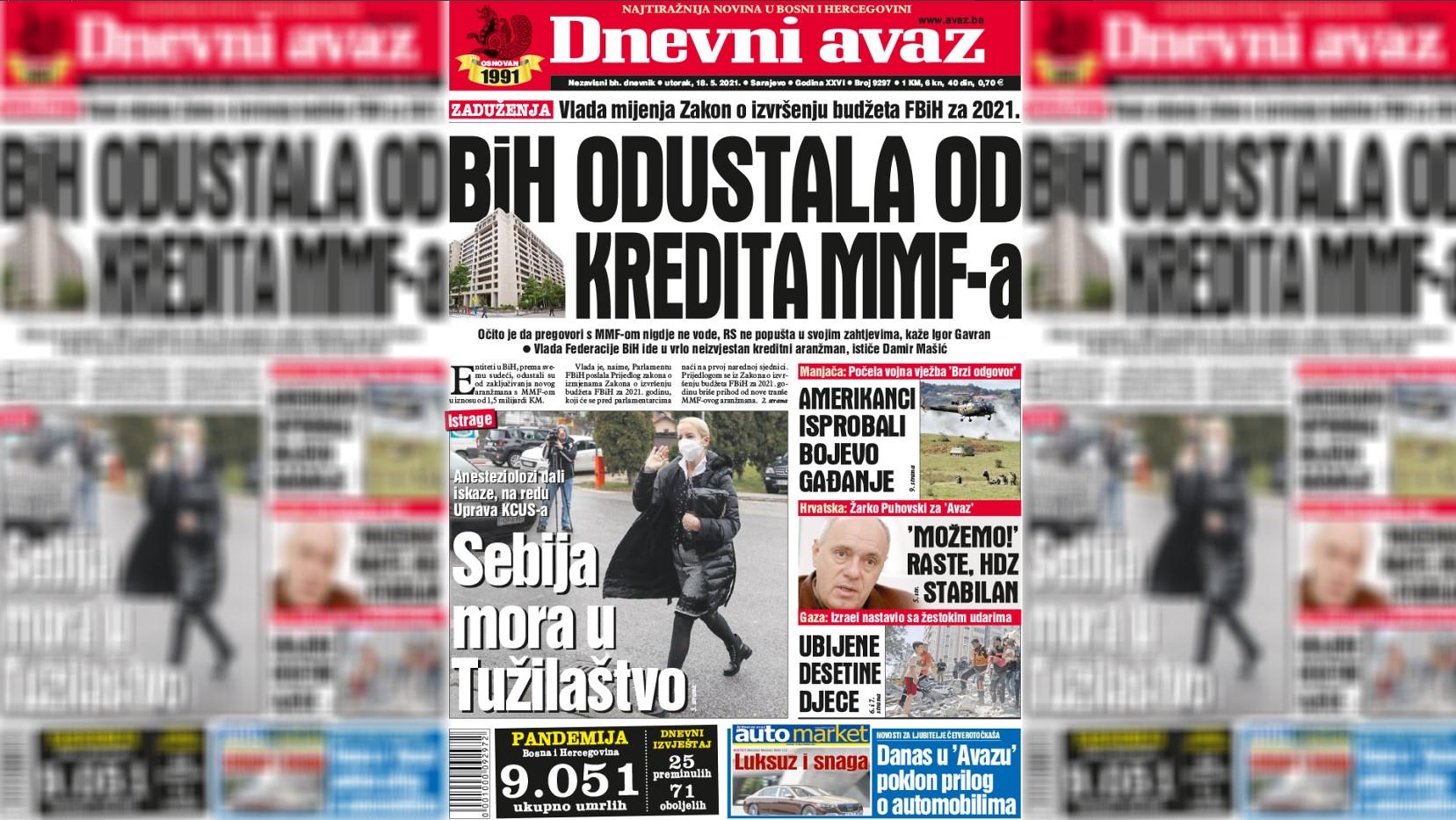 BiH odustala od kredita MMF-a