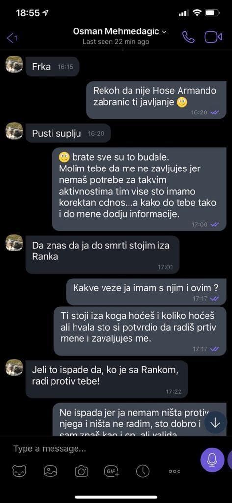 Messages that Osmica wrote to a good and mutual friend of him and Ranko Debevac, prof. dr. Muhamed Ajanović, and the Prosecutor's Office of B&H is familiar with these messages: "You should know that I stand behind Ranko until death" - Avaz