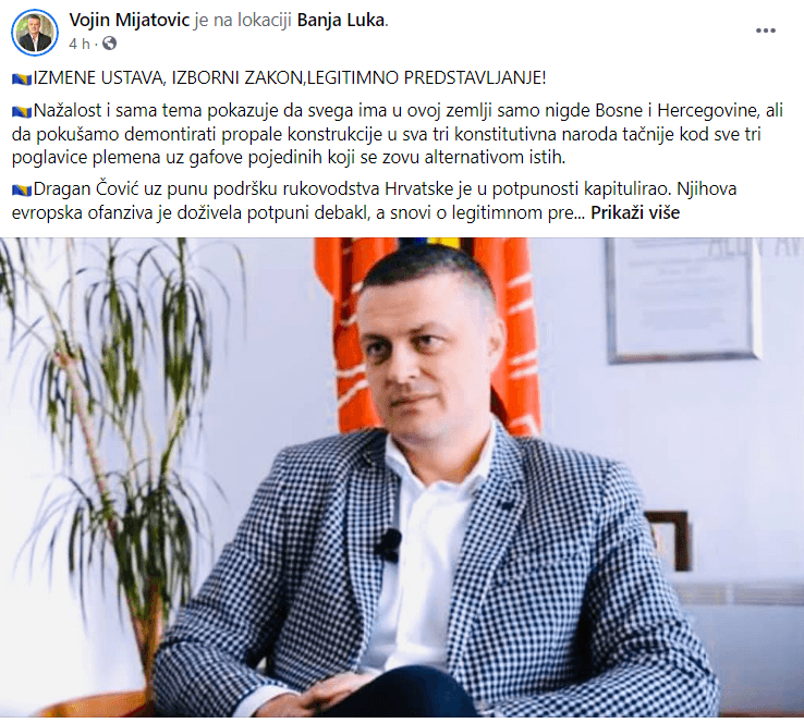 Objava na Facebooku - Avaz