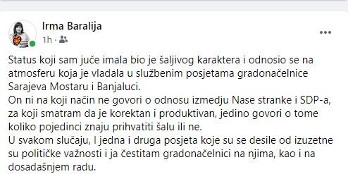 Status Irme Baralije - Avaz