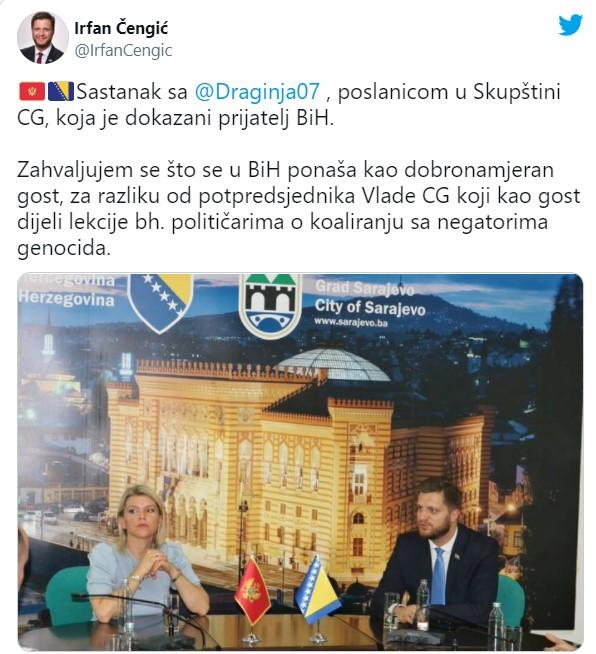 Objava Čengića na Twitteru - Avaz