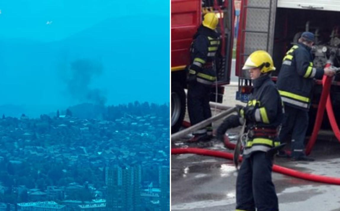 Planula kuća u Novopazarskoj ulici: U borbi sa vatrenom stihijom povrijeđen vatrogasac