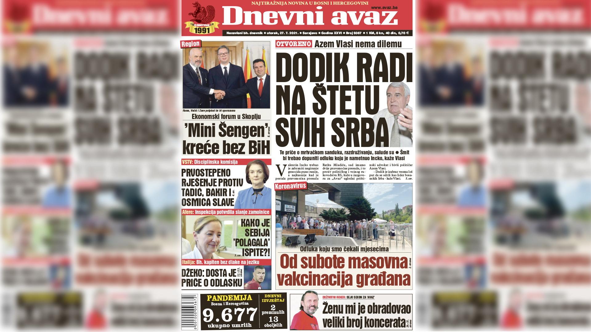 Dodik radi na štetu svih Srba