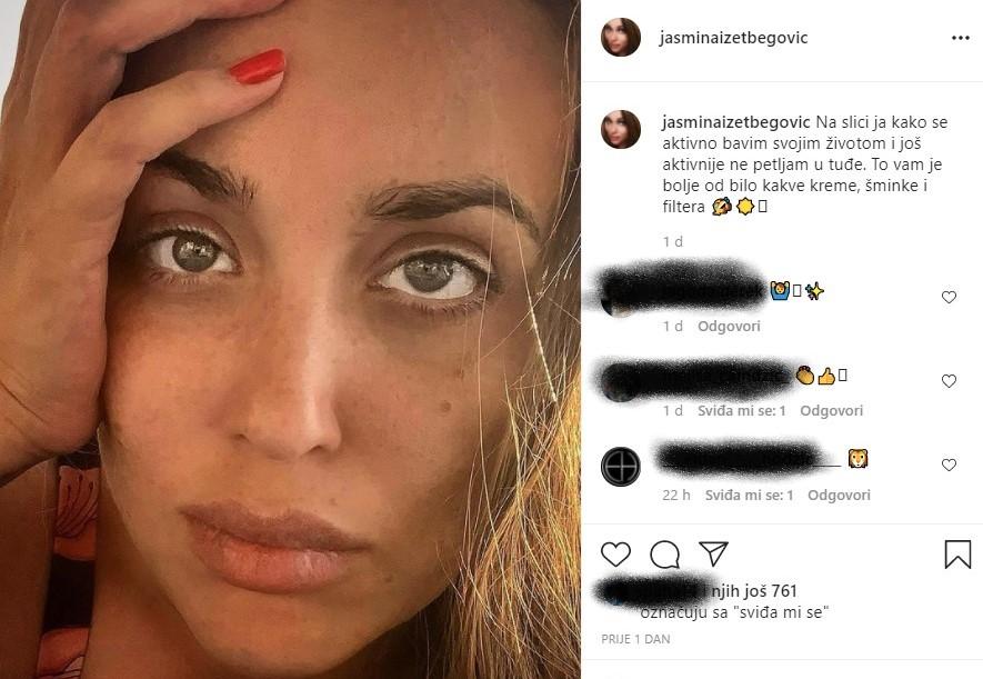 Objava Jasmine Izetbegović na Instagramu - Avaz