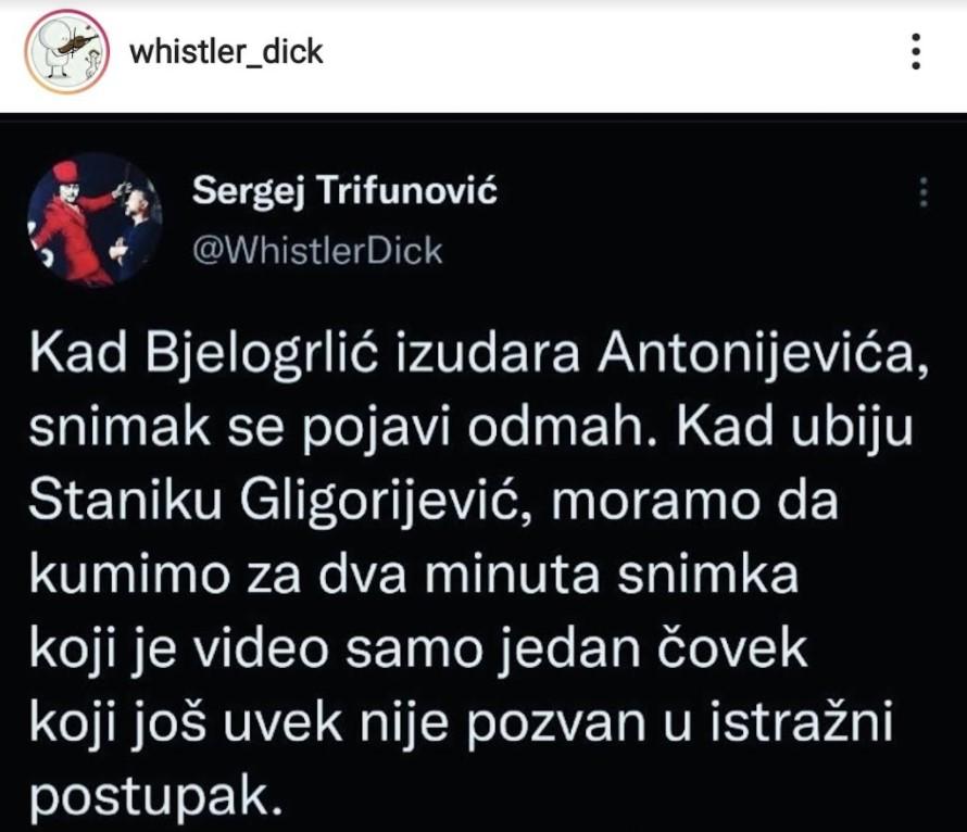 Tweet Sergeja Trifunovića - Avaz