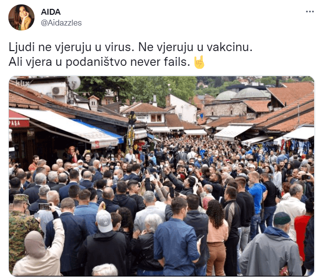 Nepoštivanje epidemioloških mjera na Baščaršiji - Avaz