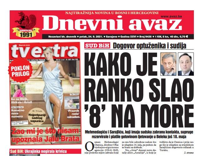 Danas u "Dnevnom avazu" čitajte: Kako je Ranko slao "8" na more