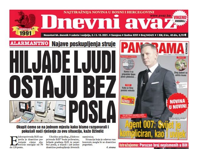 U dvobroju "Dnevnog avaza" čitajte: Hiljade ljudi ostaju bez posla