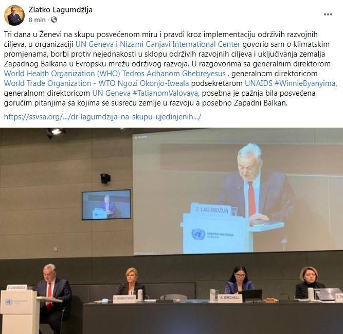 Lagumdžija tokom konferencije u Ženevi - Avaz