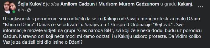 Najava protesta u Kaknju - Avaz