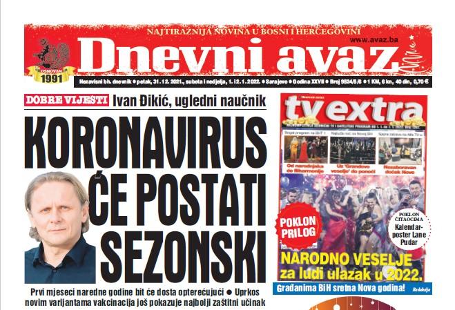 Novogodišnji trobroj "Dnevnog avaza": Koronavirus će postati sezonski