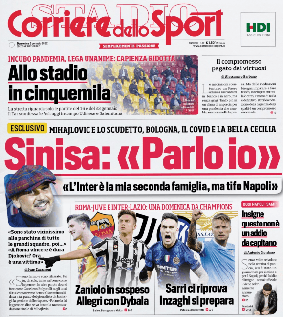 Naslovnica "Corriere dello Sport" - Avaz