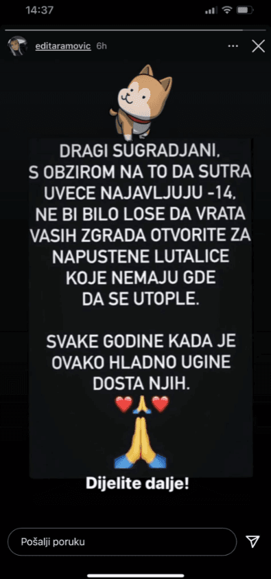 Objava Edite Ramović - Avaz