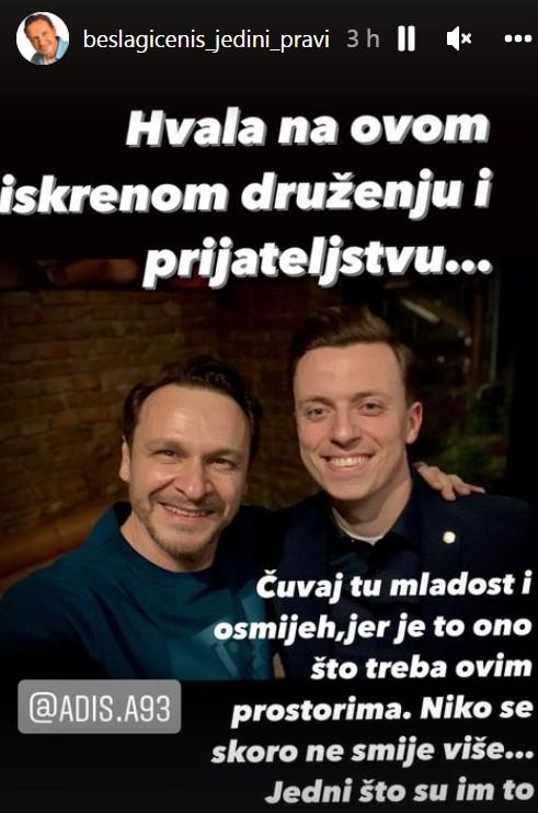 Bešlagić fotografiju s Ahmetovićem objavio na Instagram storyju - Avaz